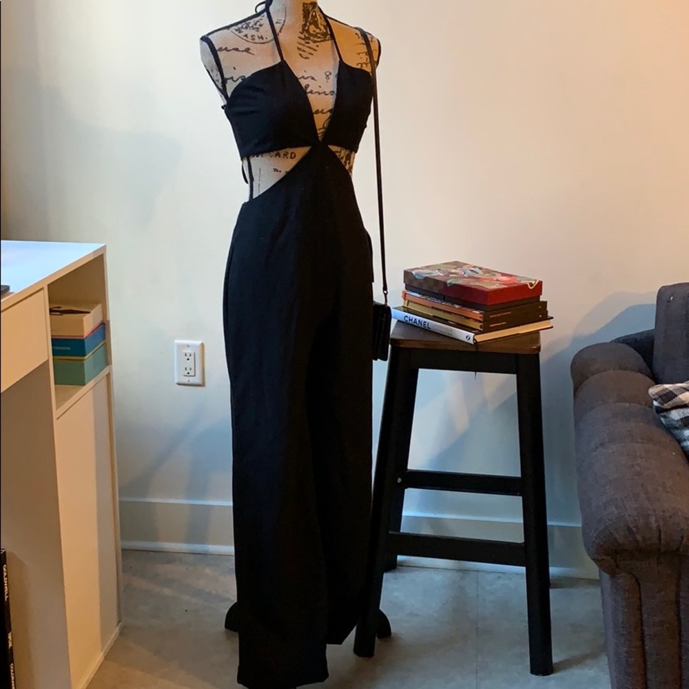 Bebe cut off jumpsuit